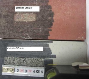 Abrasion resistance concrete floors - Capon test examples