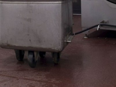 Floor in food processing facility, floor coatings for food manufacturing